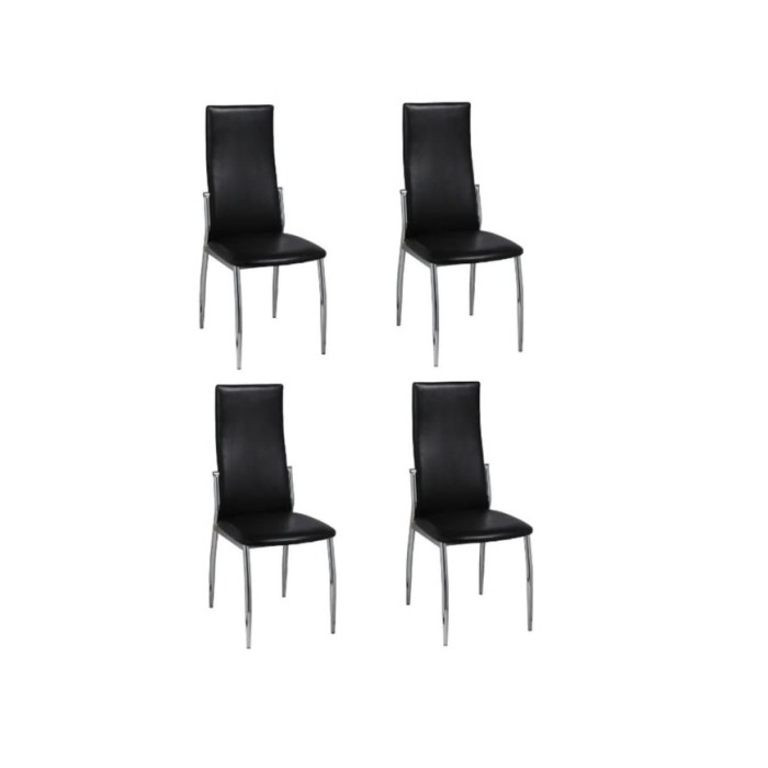 Chaises de salle à manger 4 pcs Noir Similicuir