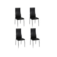 Chaises de salle à manger 4 pcs Noir Similicuir