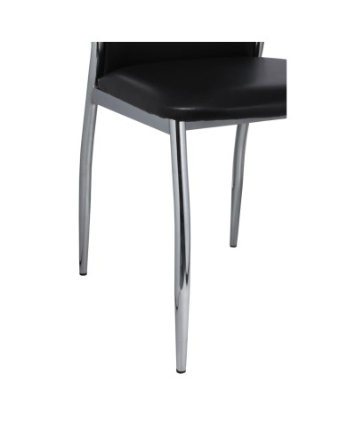 Chaises de salle à manger 4 pcs Noir Similicuir