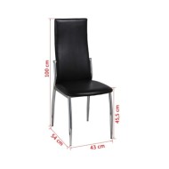 Chaises de salle à manger 4 pcs Noir Similicuir