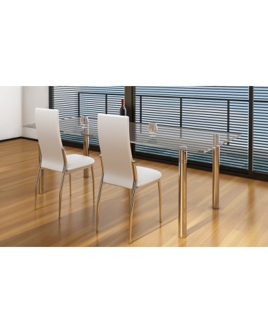Chaises de salle à manger 2 pcs Blanc Similicuir