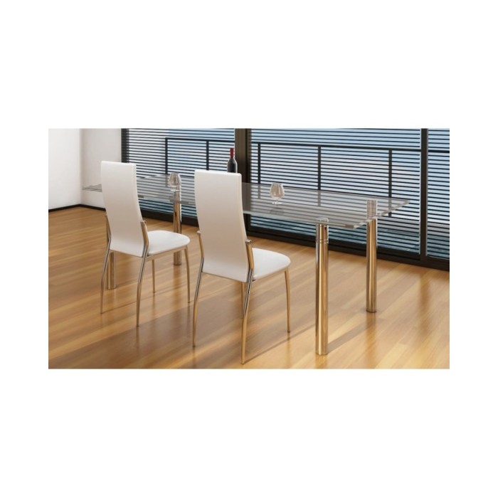 Chaises de salle à manger 2 pcs Blanc Similicuir