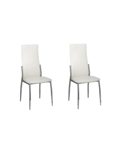 Chaises de salle à manger 2 pcs Blanc Similicuir