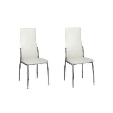 Chaises de salle à manger 2 pcs Blanc Similicuir