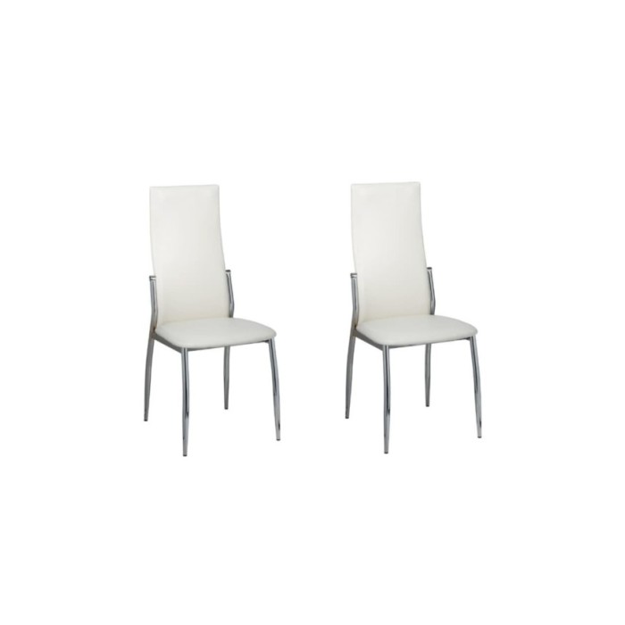Chaises de salle à manger 2 pcs Blanc Similicuir