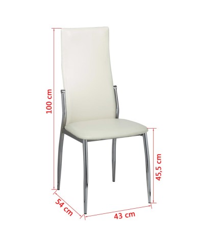 Chaises de salle à manger 2 pcs Blanc Similicuir