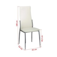 Chaises de salle à manger 2 pcs Blanc Similicuir