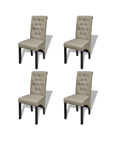 Chaises de salle à manger 4 pcs Beige Tissu