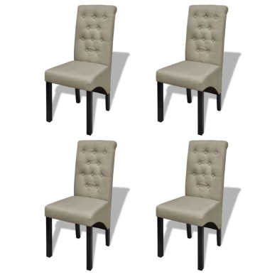 Chaises de salle à manger 4 pcs Beige Tissu