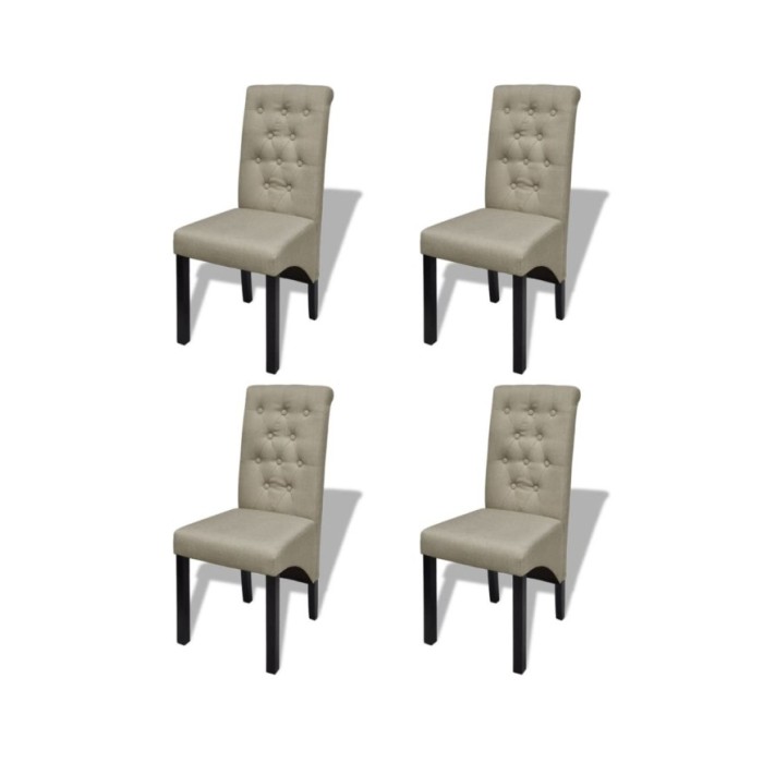 Chaises de salle à manger 4 pcs Beige Tissu