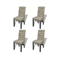 Chaises de salle à manger 4 pcs Beige Tissu
