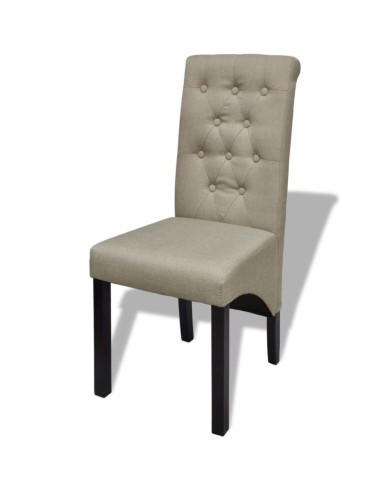 Chaises de salle à manger 4 pcs Beige Tissu