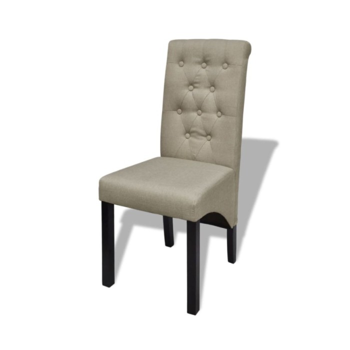 Chaises de salle à manger 4 pcs Beige Tissu