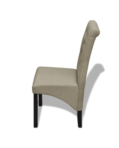 Chaises de salle à manger 4 pcs Beige Tissu