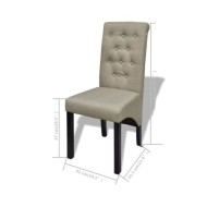 Chaises de salle à manger 4 pcs Beige Tissu