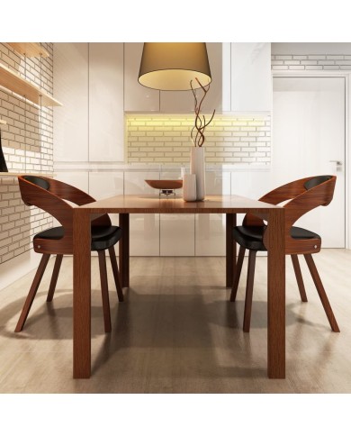 Chaises de salle à manger 2 pcs Marron Similicuir