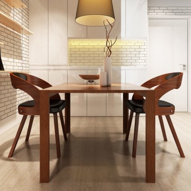 Chaises de salle à manger 2 pcs Marron Similicuir