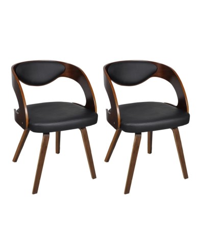 Chaises de salle à manger 2 pcs Marron Similicuir