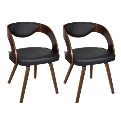 Chaises de salle à manger 2 pcs Marron Similicuir