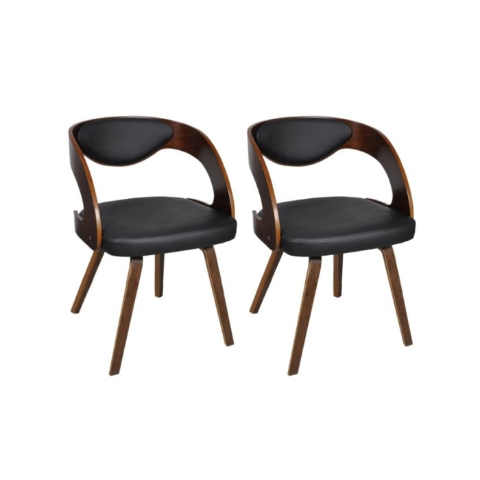 Chaises de salle à manger 2 pcs Marron Similicuir