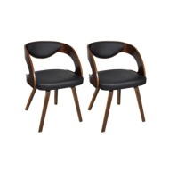 Chaises de salle à manger 2 pcs Marron Similicuir