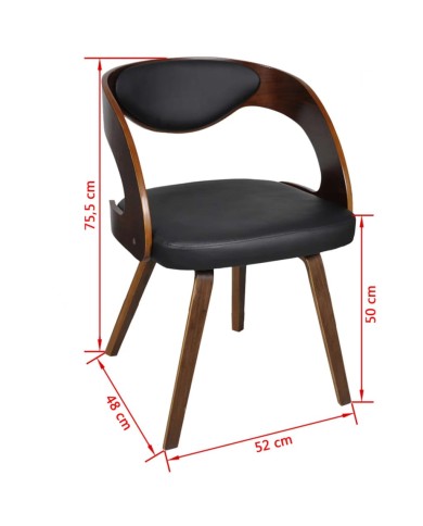Chaises de salle à manger 2 pcs Marron Similicuir