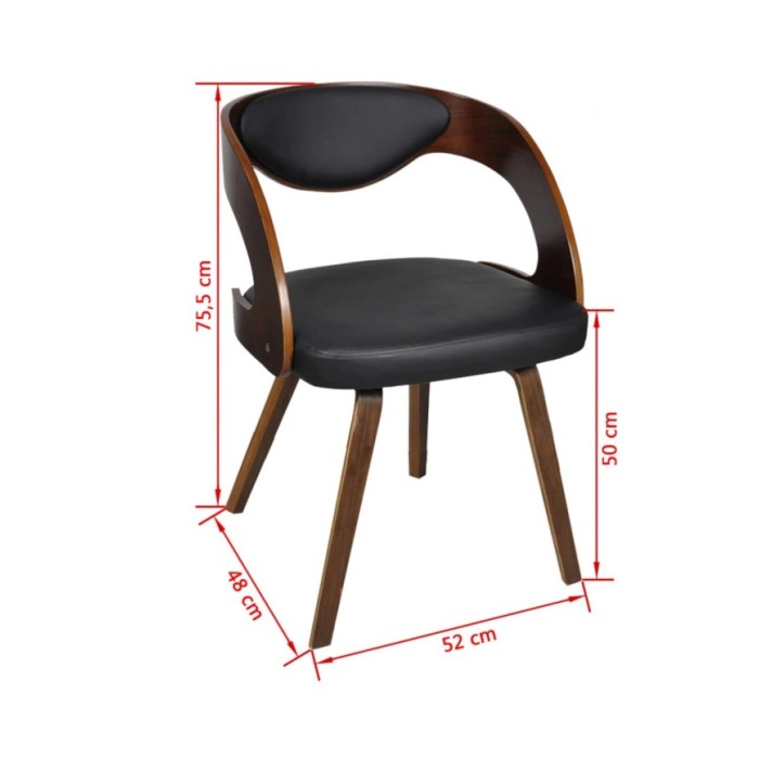 Chaises de salle à manger 2 pcs Marron Similicuir
