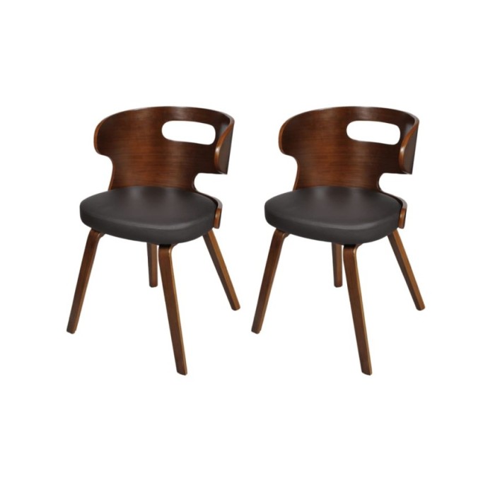 Chaises de salle à manger 2 pcs Marron Similicuir