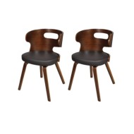 Chaises de salle à manger 2 pcs Marron Similicuir