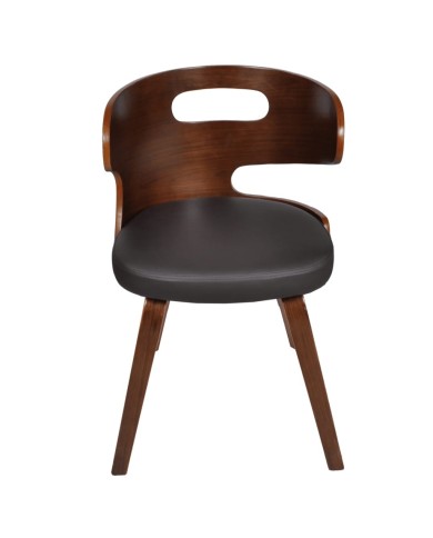 Chaises de salle à manger 2 pcs Marron Similicuir