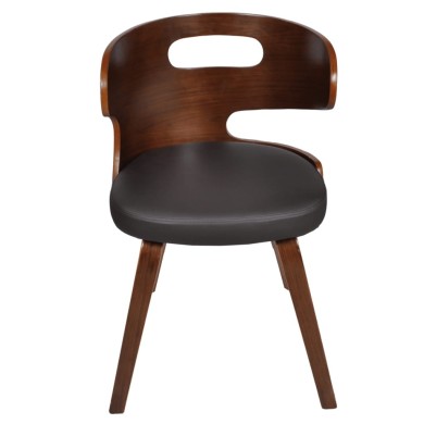 Chaises de salle à manger 2 pcs Marron Similicuir
