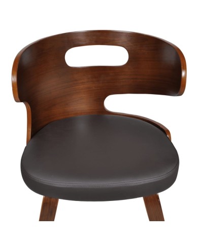 Chaises de salle à manger 2 pcs Marron Similicuir