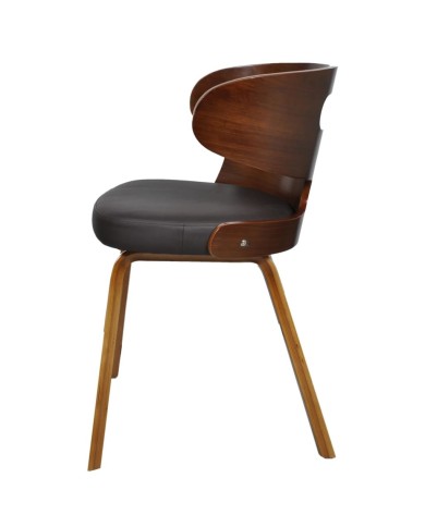 Chaises de salle à manger 2 pcs Marron Similicuir