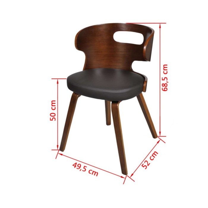 Chaises de salle à manger 2 pcs Marron Similicuir