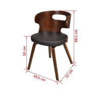 Chaises de salle à manger 2 pcs Marron Similicuir