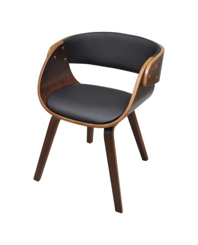 Chaise de salle à manger Bois courbé et similicuir