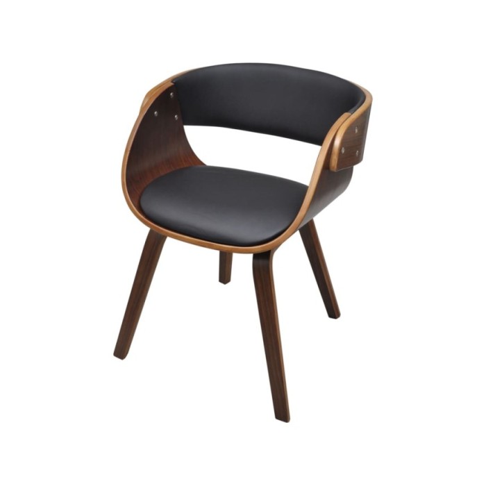 Chaise de salle à manger Bois courbé et similicuir
