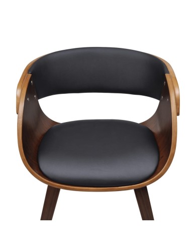 Chaise de salle à manger Bois courbé et similicuir