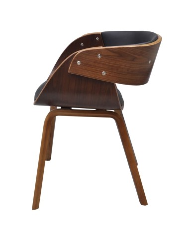 Chaise de salle à manger Bois courbé et similicuir