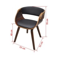 Chaise de salle à manger Bois courbé et similicuir