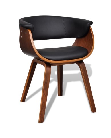 Chaise de salle à manger Bois courbé et similicuir