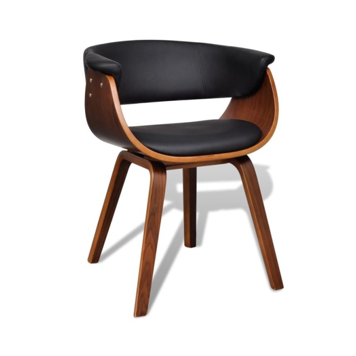 Chaise de salle à manger Bois courbé et similicuir