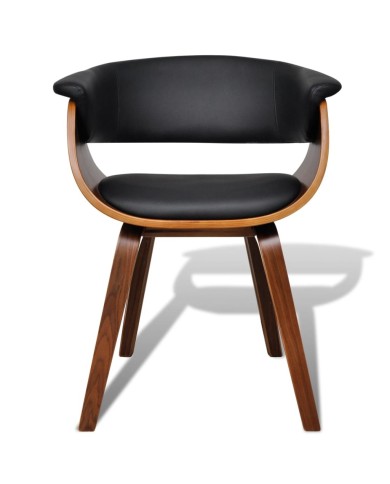 Chaise de salle à manger Bois courbé et similicuir