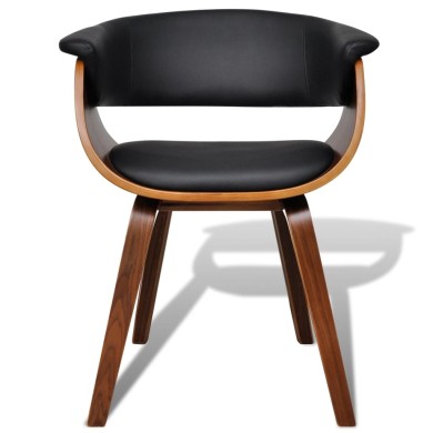 Chaise de salle à manger Bois courbé et similicuir