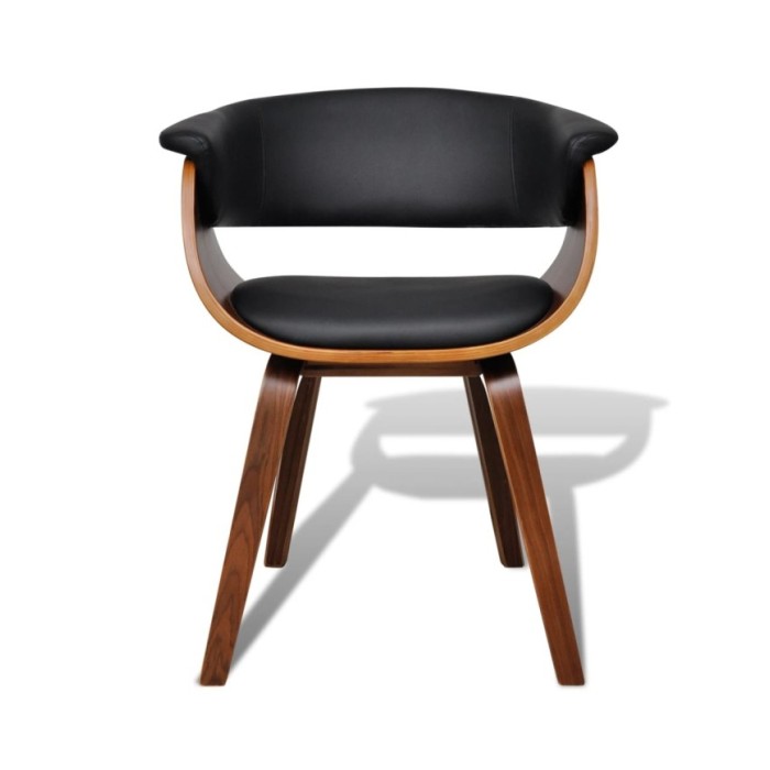 Chaise de salle à manger Bois courbé et similicuir