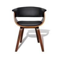Chaise de salle à manger Bois courbé et similicuir