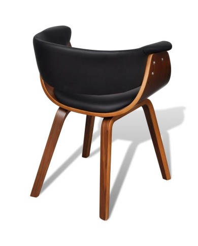 Chaise de salle à manger Bois courbé et similicuir