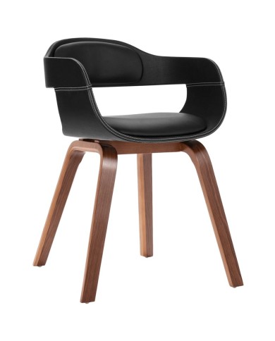 Chaise de salle à manger Bois courbé et similicuir