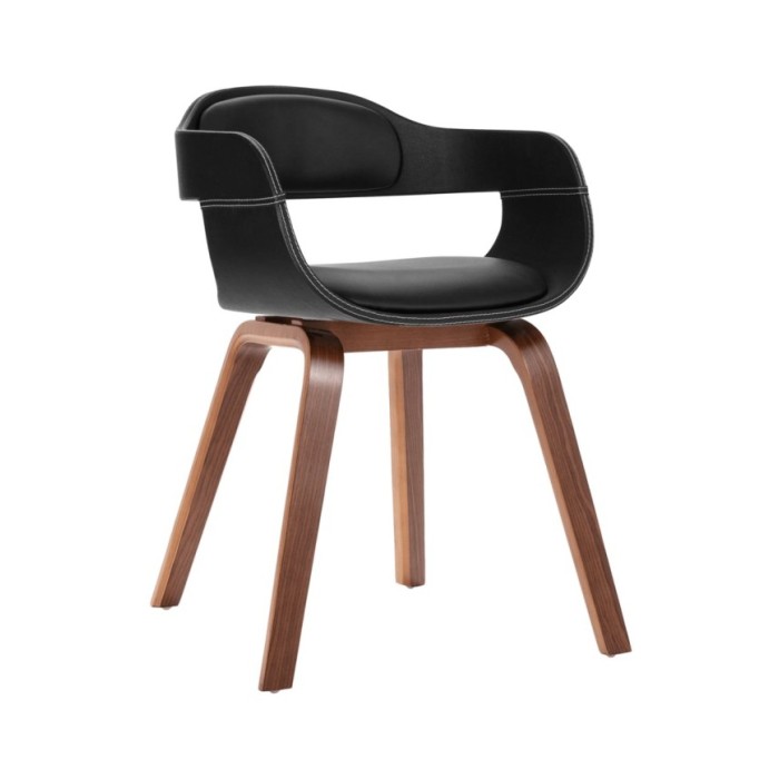 Chaise de salle à manger Bois courbé et similicuir