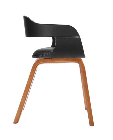 Chaise de salle à manger Bois courbé et similicuir